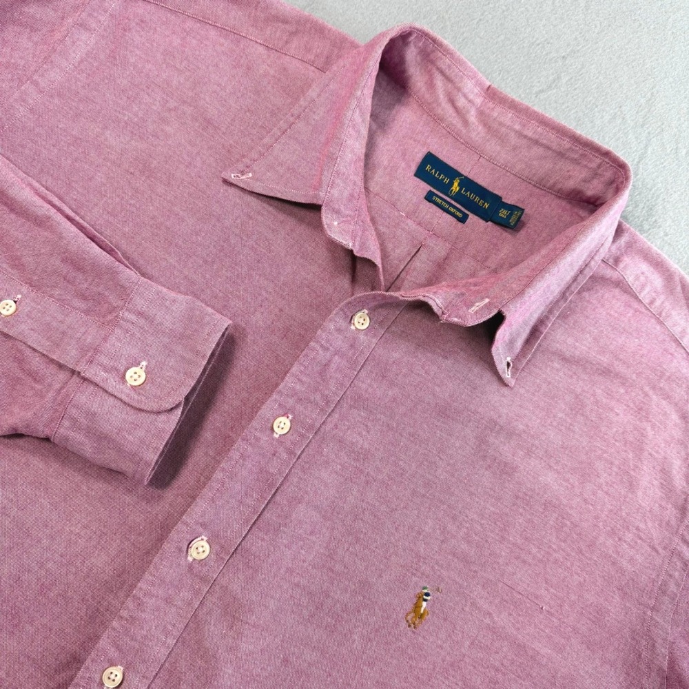 Ralph Lauren Long Sleeve Button Down Mens 2XLT Pink Stretch Oxford Summer Wear